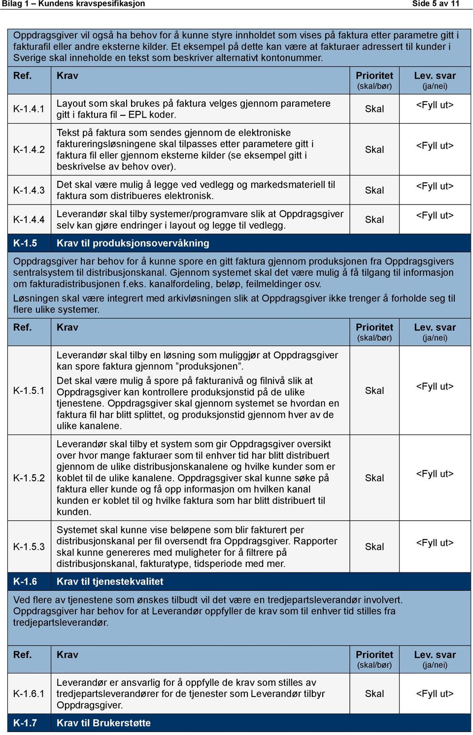 1 Layout som skal brukes på faktura velges gjennom parametere gitt i faktura fil EPL koder. K-1.4.