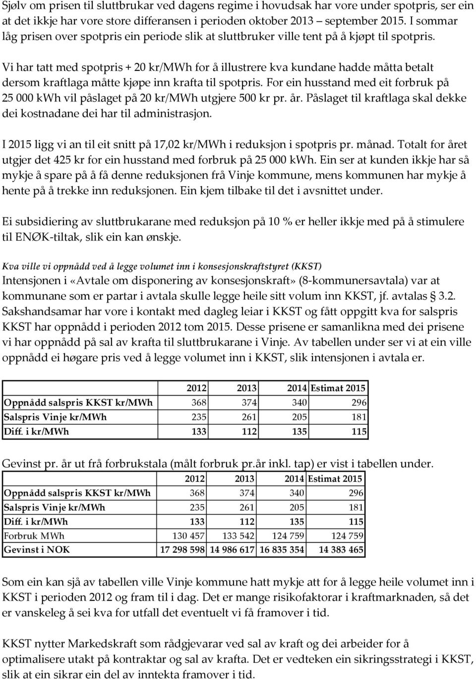 Vi har tatt med spotpris + 20 kr/mwh for å illustrere kva kundane hadde måtta betalt dersom kraftlaga måtte kjøpe inn krafta til spotpris.