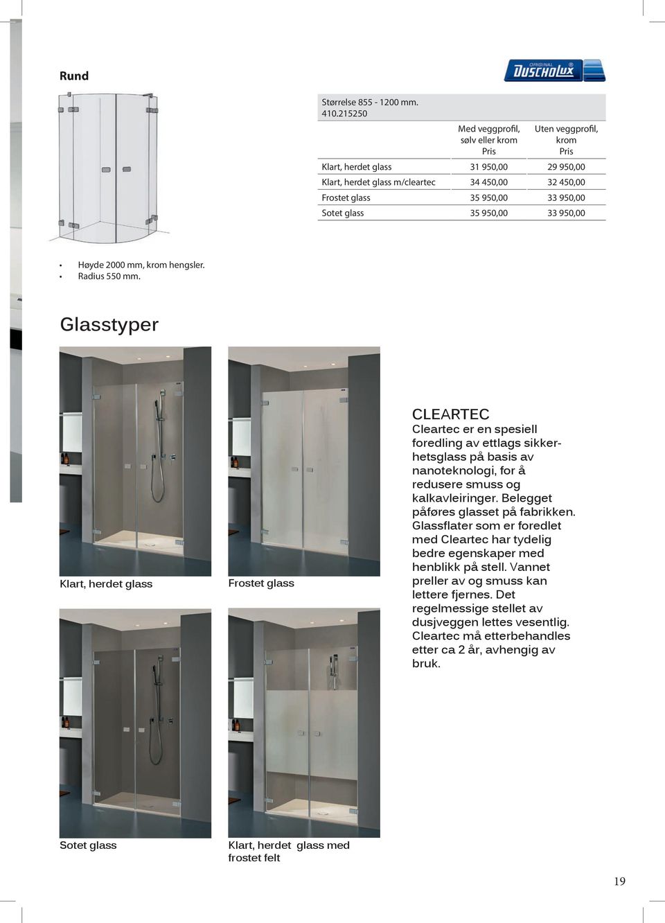 Radius 550 mm.