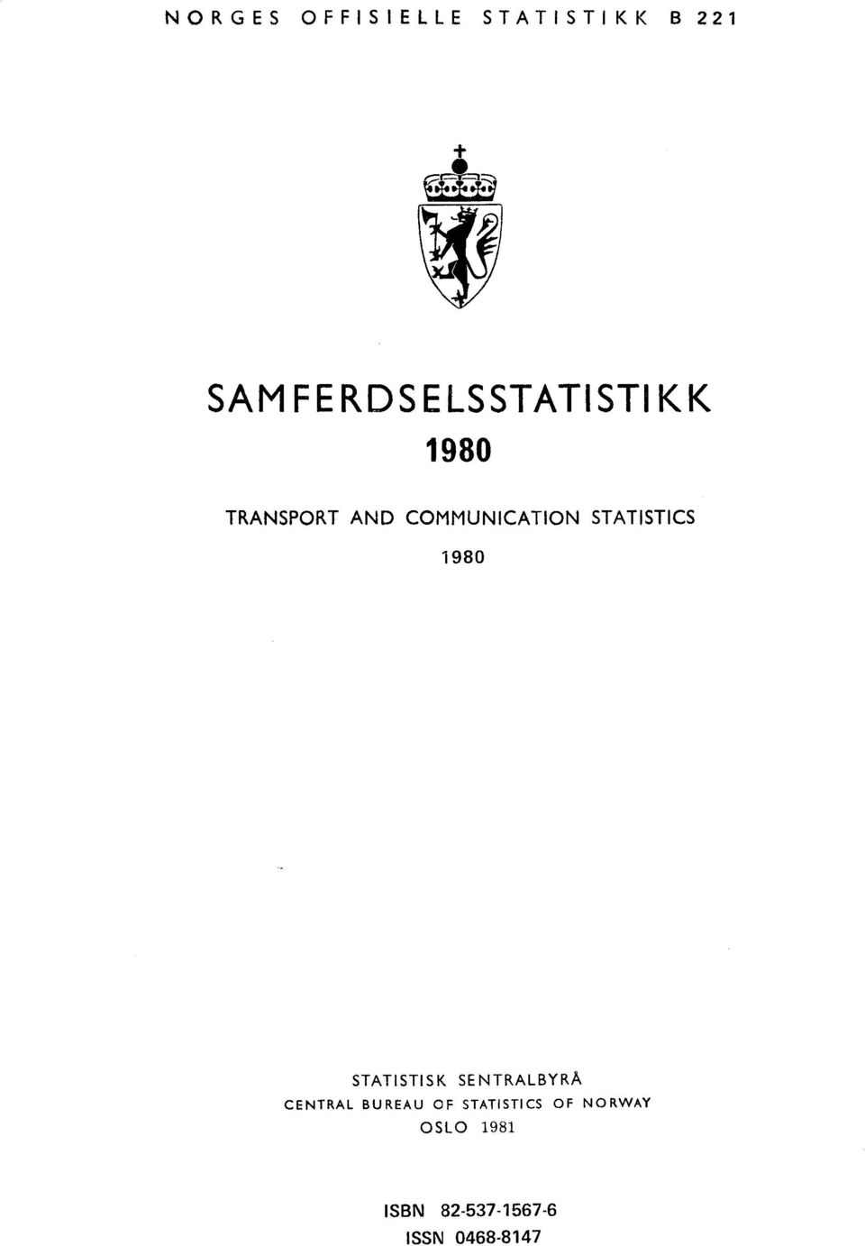 COMMUNICATION STATISTICS 980 STATISTISK