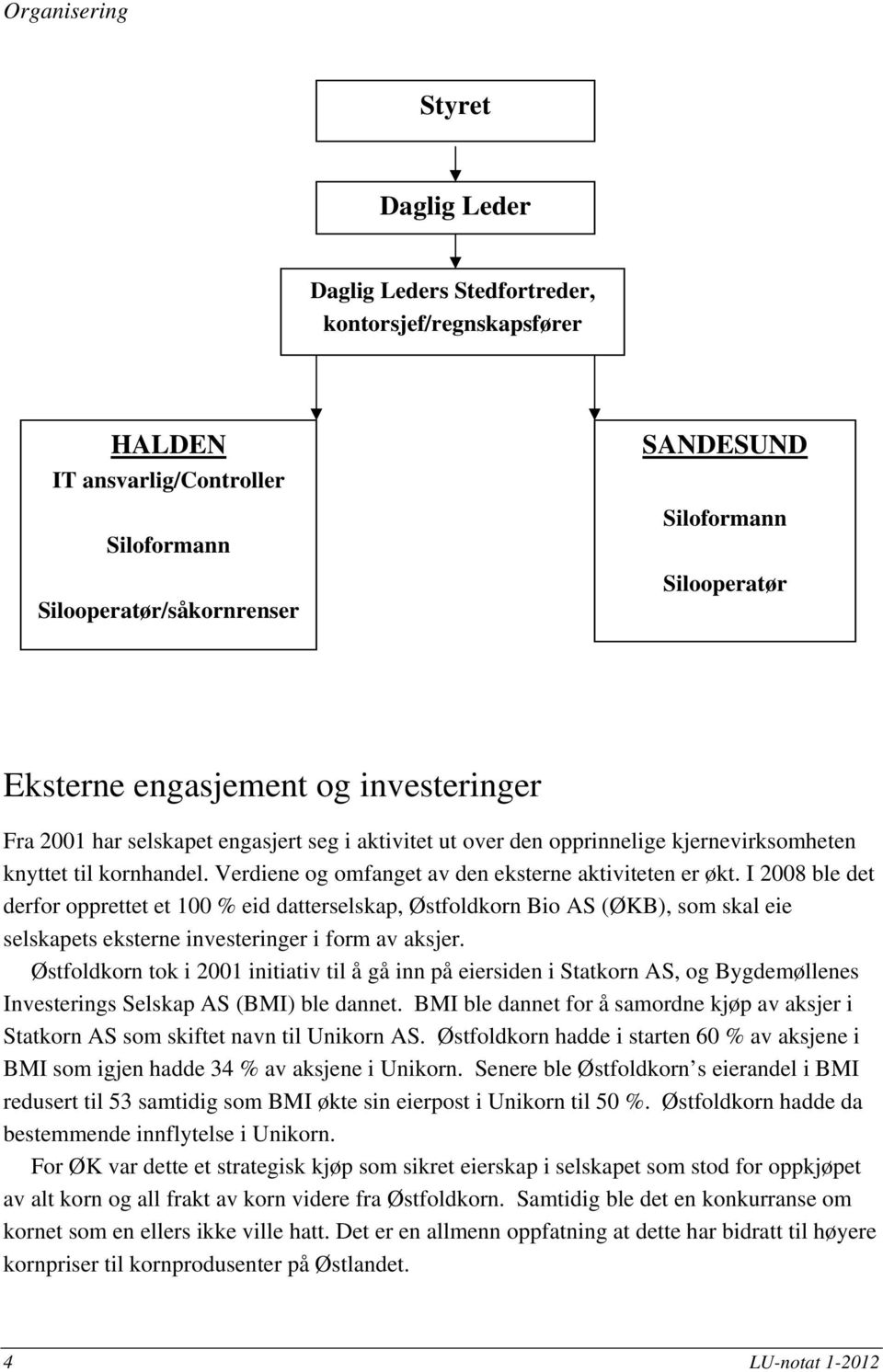 Verdiene og omfanget av den eksterne aktiviteten er økt.