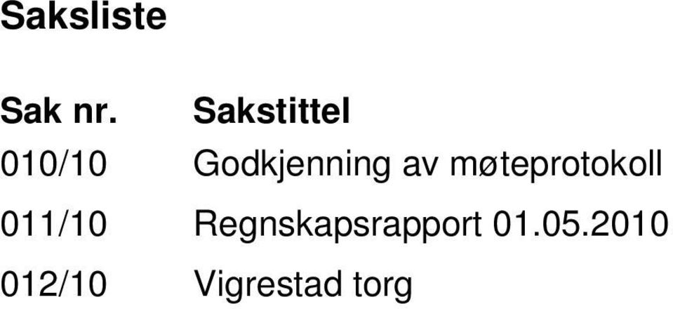 av møteprotokoll 011/10