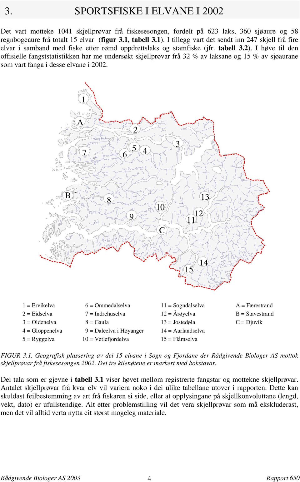 I høve til den offisielle fangststatistikken har me undersøkt skjellprøvar frå % av laksane og % av sjøaurane som vart fanga i desse elvane i.