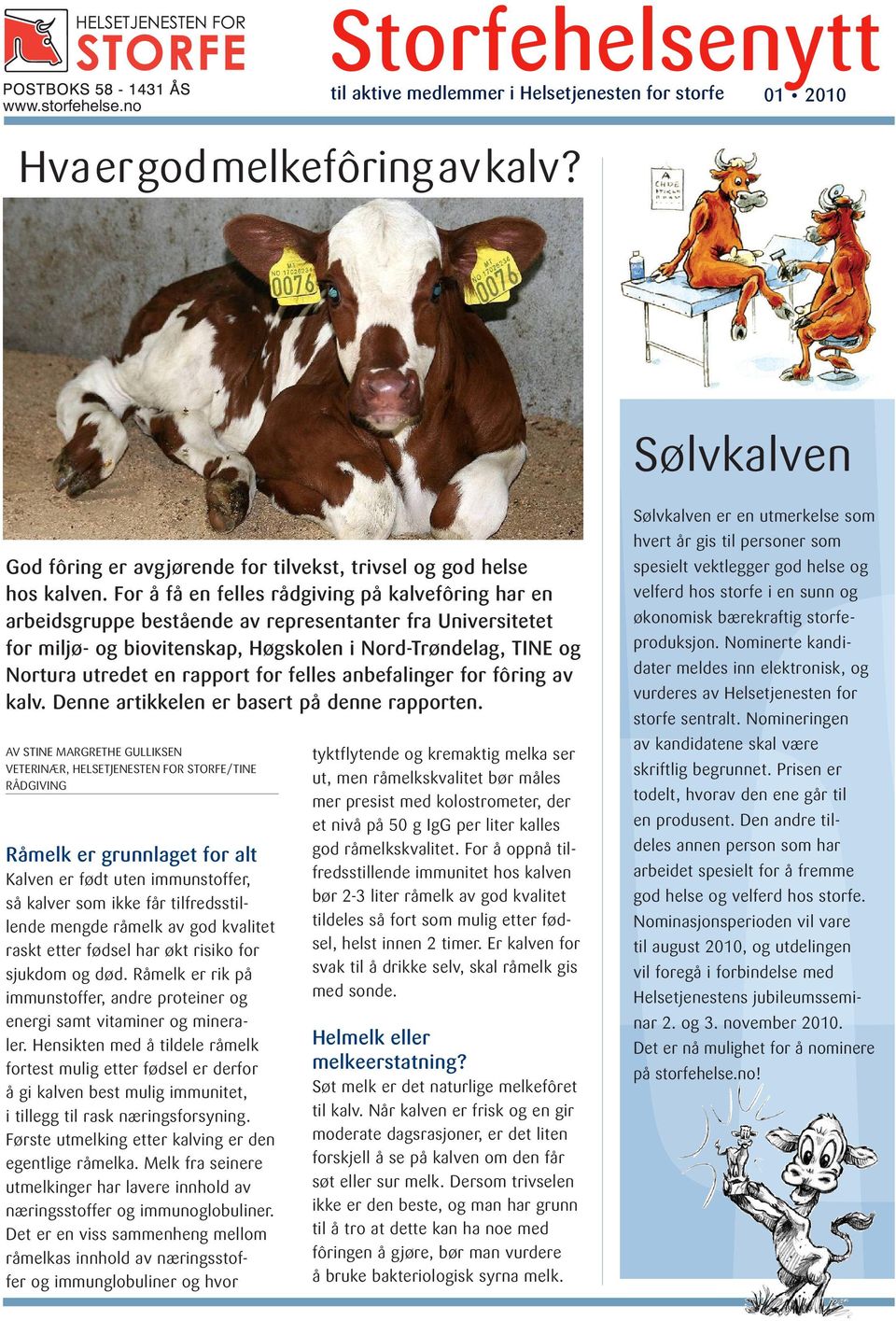 For å få en felles rådgiving på kalvefôring har en arbeidsgruppe bestående av representanter fra Universitetet for miljø- og biovitenskap, Høgskolen i Nord-Trøndelag, TINE og Nortura utredet en