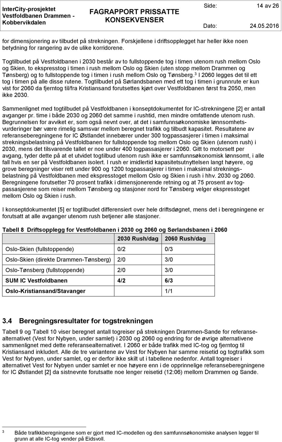 og to fullstoppende tog i timen i rush mellom Oslo og Tønsberg. 3 I 2060 legges det til ett tog i timen på alle disse rutene.