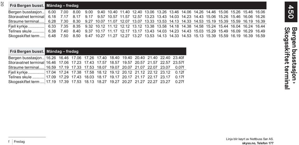 59 16.19 16.39 Fjell kyrkje... 6.33 7.35 8.35 9.32 10.12 11.12 12.12 13.12 13.38 13.58 14.18 14.38 14.58 15.24 15.44 16.04 16.24 16.44 Tellnes skule... 6.38 7.40 8.40 9.37 10.17 11.17 12.17 13.17 13.43 14.