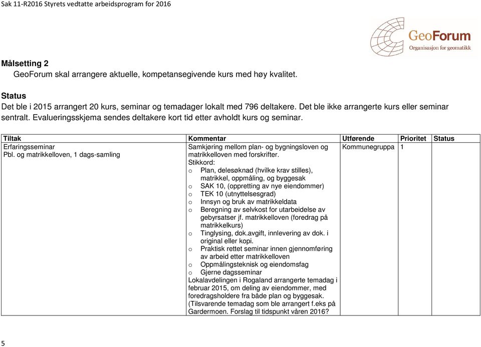 og matrikkelloven, 1 dags-samling Samkjøring mellom plan- og bygningsloven og matrikkelloven med forskrifter.