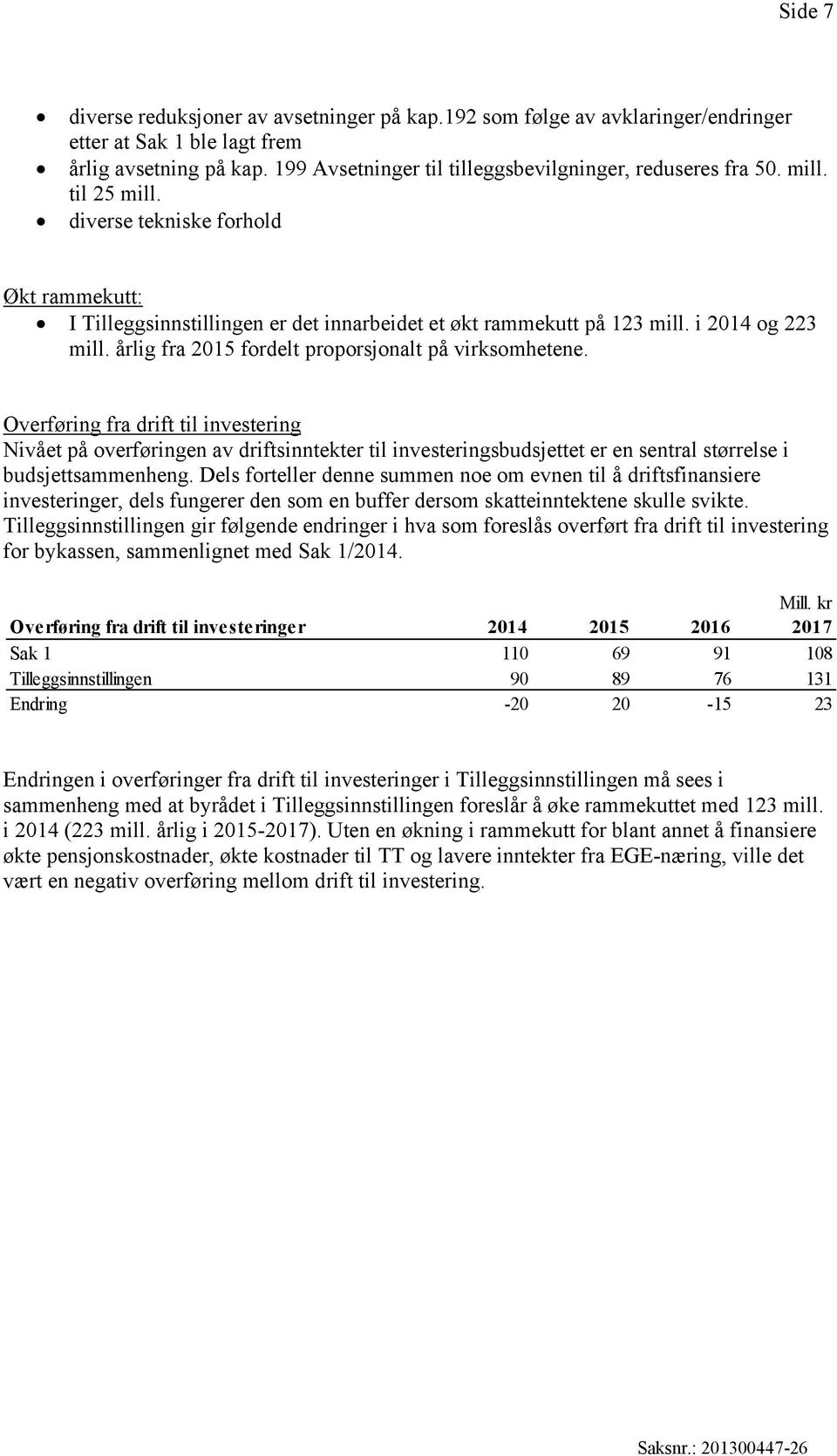 årlig fra 2015 fordelt proporsjonalt på virksomhetene.