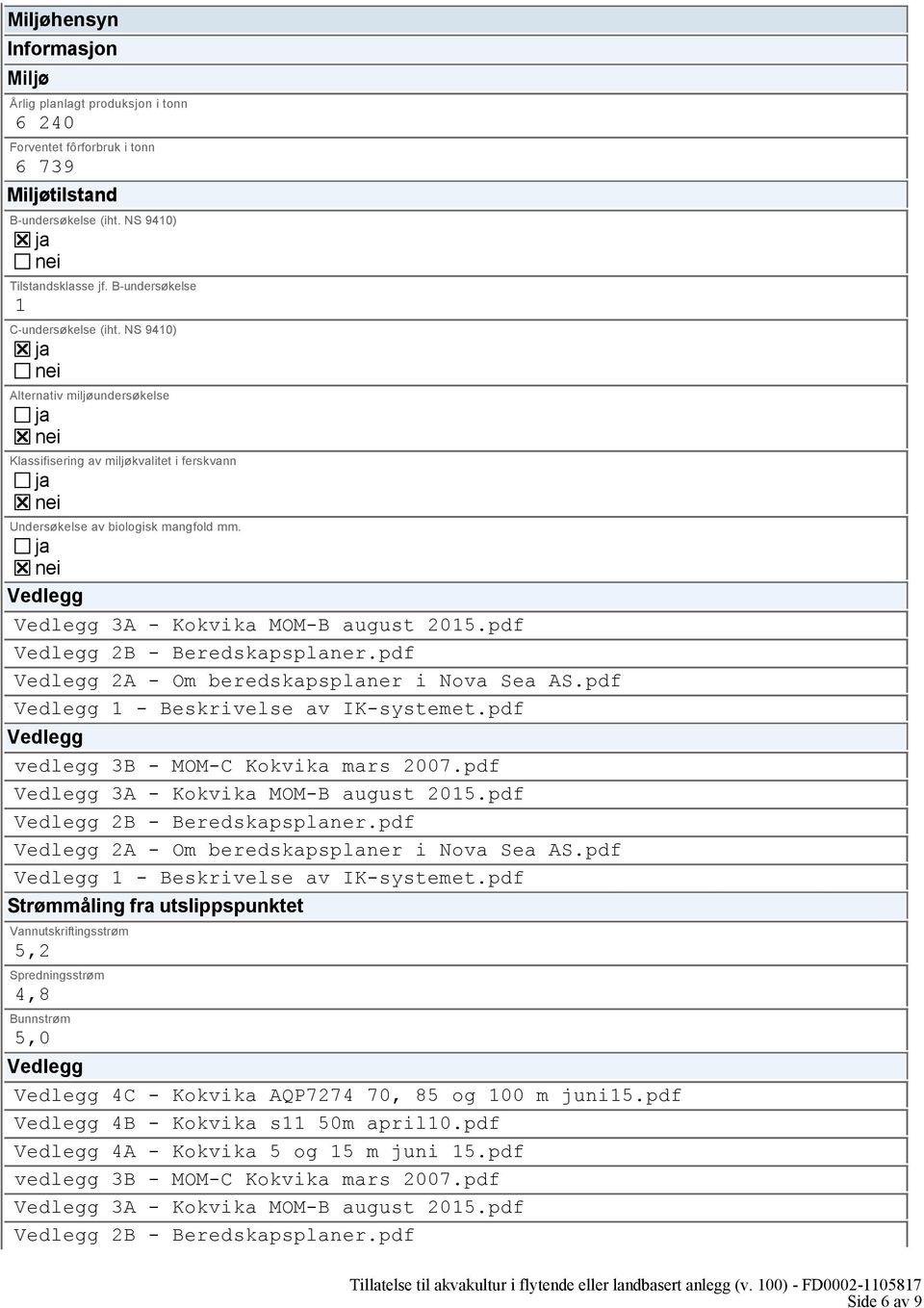 pdf 2B - Beredskapsplaner.pdf 2A - Om beredskapsplaner i Nova Sea AS.pdf 1 - Beskrivelse av IK-systemet.pdf vedlegg 3B - MOM-C Kokvika mars 2007.pdf 3A - Kokvika MOM-B august 2015.