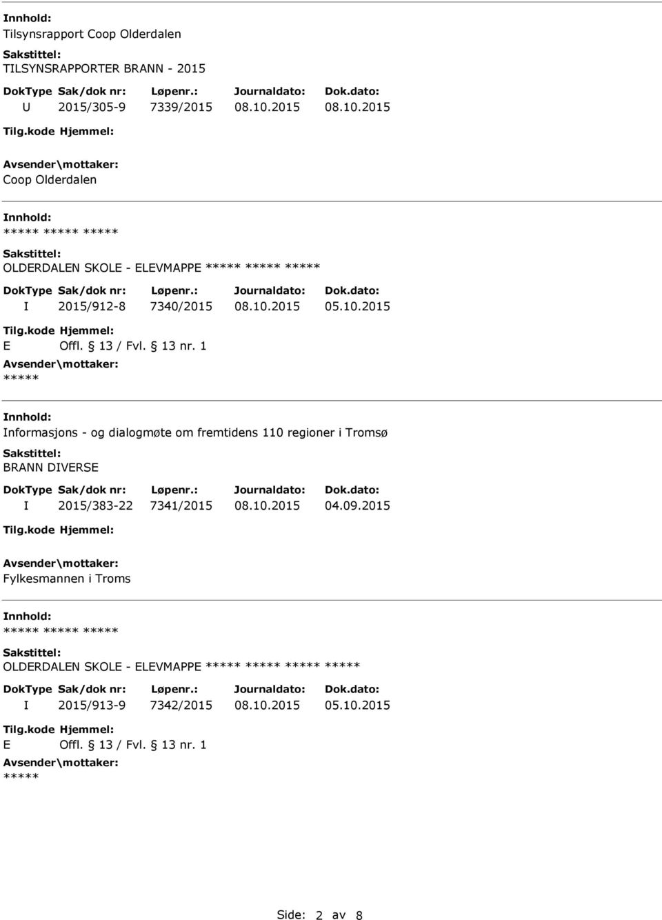 1 nformasjons - og dialogmøte om fremtidens 110 regioner i Tromsø BRANN DVERSE 2015/383-22 7341/2015 04.