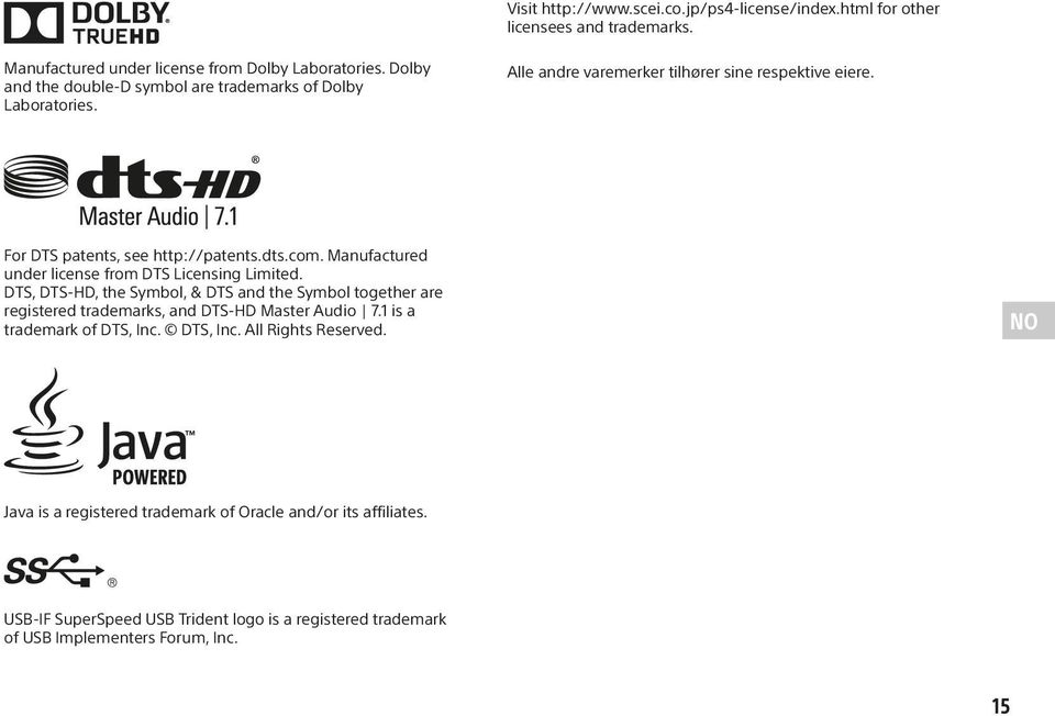 Manufactured under license from DTS Licensing Limited. DTS, DTS-HD, the Symbol, & DTS and the Symbol together are registered trademarks, and DTS-HD Master Audio 7.