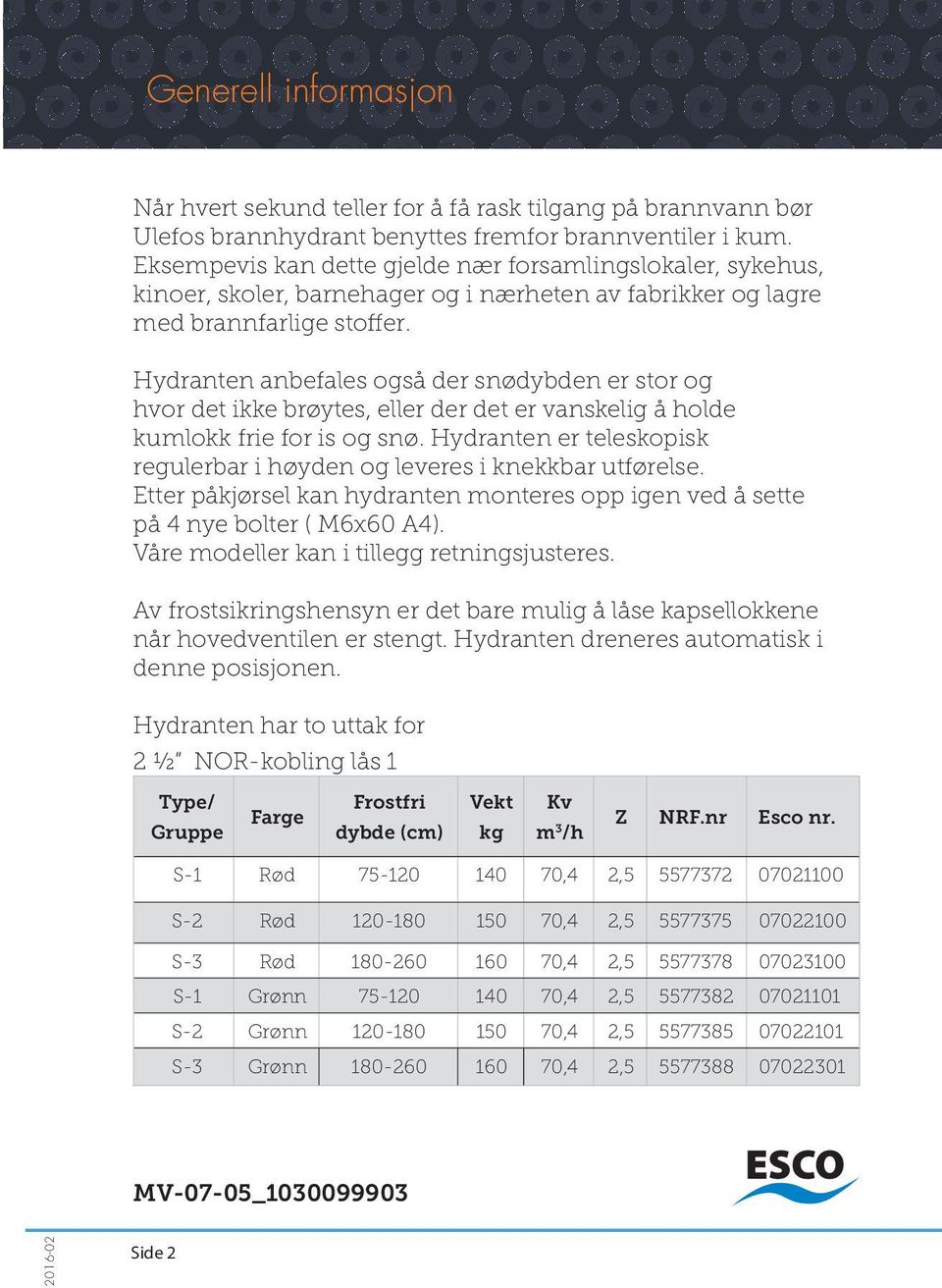 Hydranten anbefales også der snødybden er stor og hvor det ikke brøytes, eller der det er vanskelig å holde kumlokk frie for is og snø.