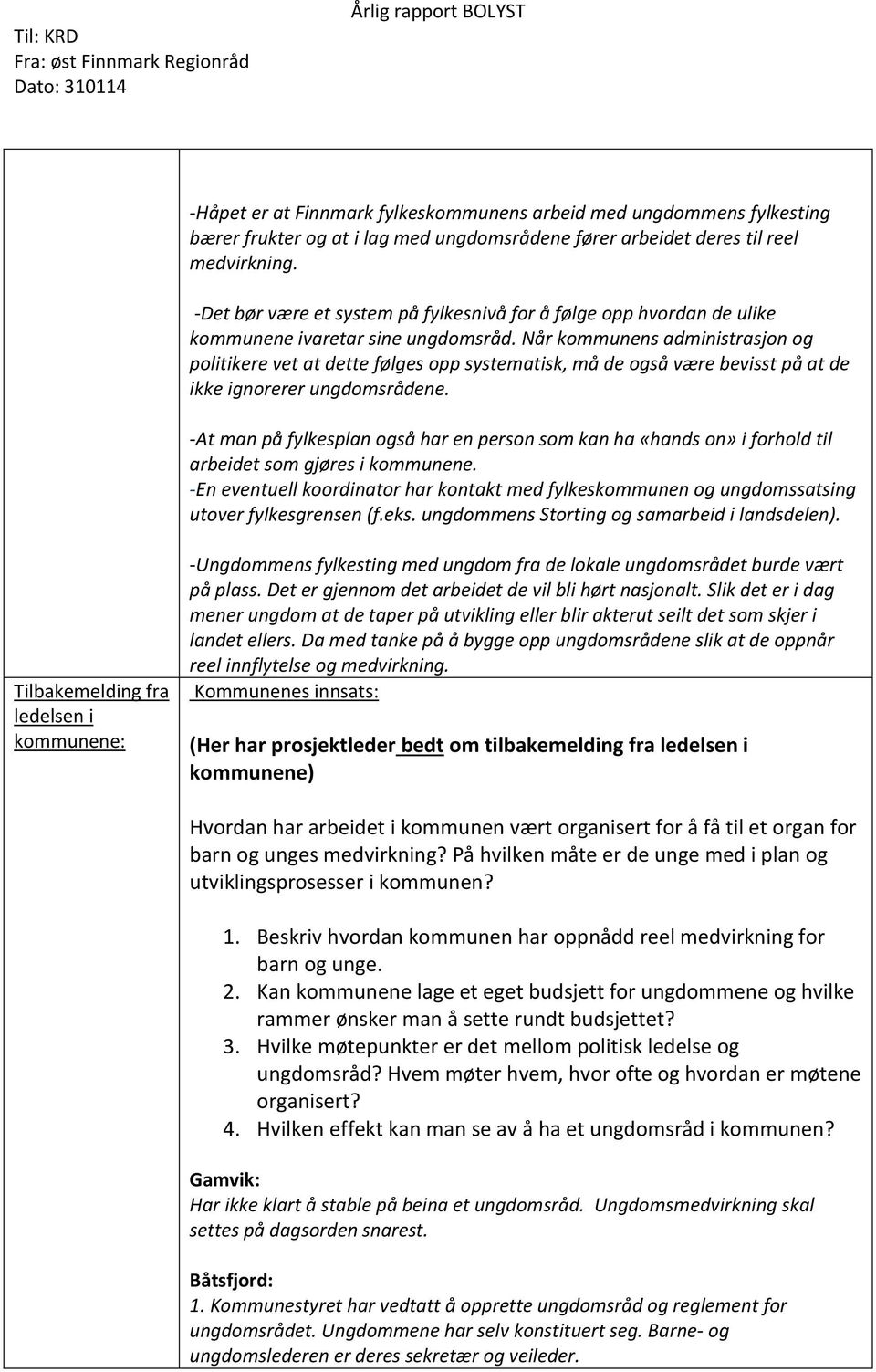 Når kommunens administrasjon og politikere vet at dette følges opp systematisk, må de også være bevisst på at de ikke ignorerer ungdomsrådene.