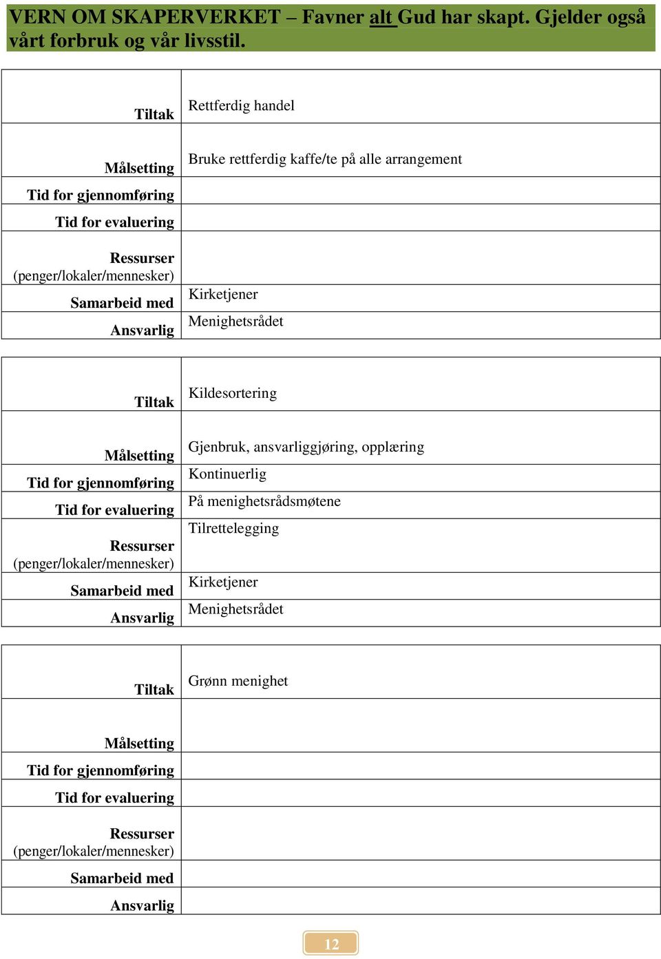 Rettferdig handel Bruke rettferdig kaffe/te på alle arrangement