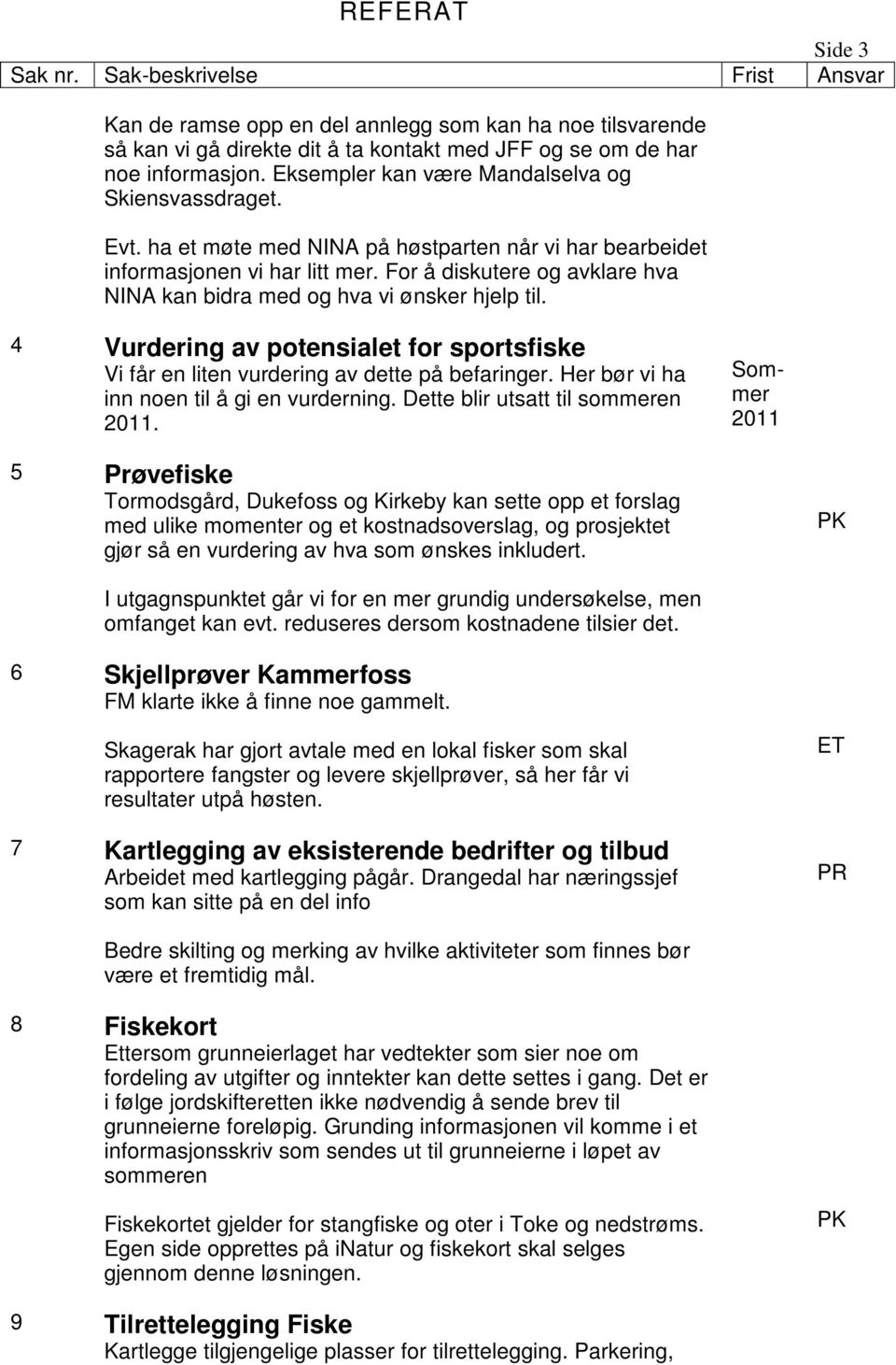 4 Vurdering av potensialet for sportsfiske Vi får en liten vurdering av dette på befaringer. Her bør vi ha inn noen til å gi en vurderning. Dette blir utsatt til sommeren 2011.