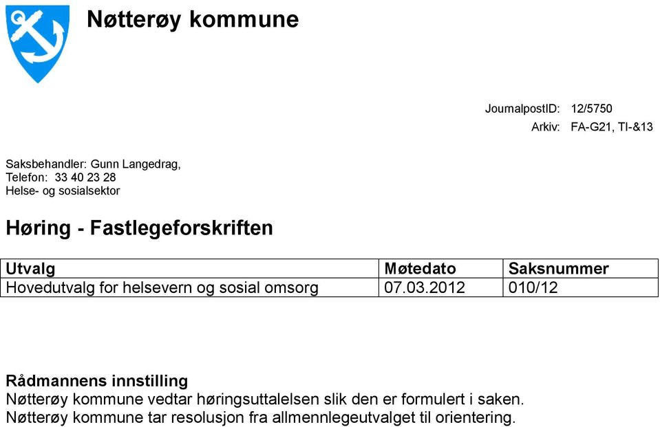 helsevern og sosial omsorg 07.03.