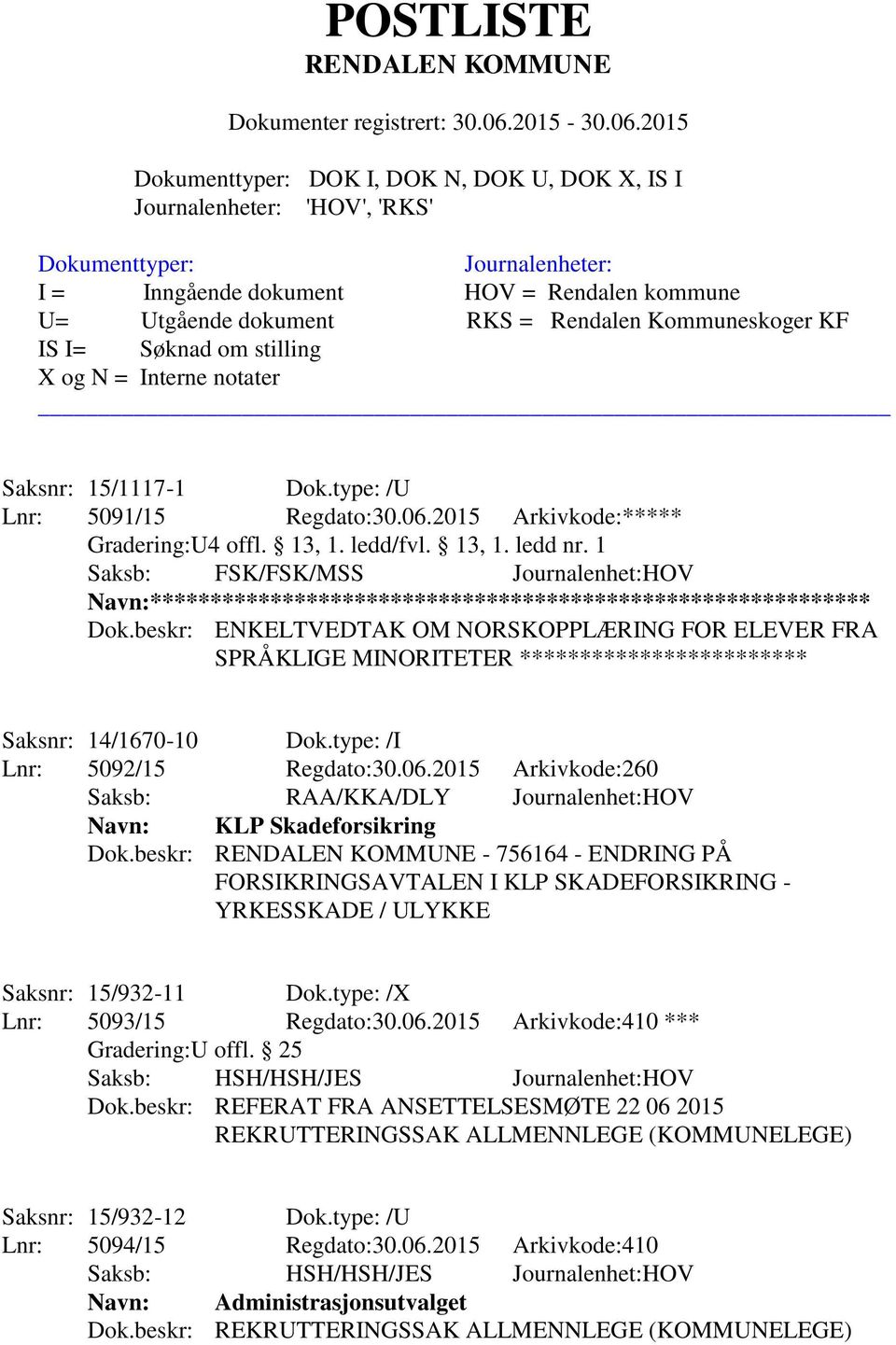 beskr: ENKELTVEDTAK OM NORSKOPPLÆRING FOR ELEVER FRA SPRÅKLIGE MINORITETER ************************ Saksnr: 14/1670-10 Dok.type: /I Lnr: 5092/15 Regdato:30.06.