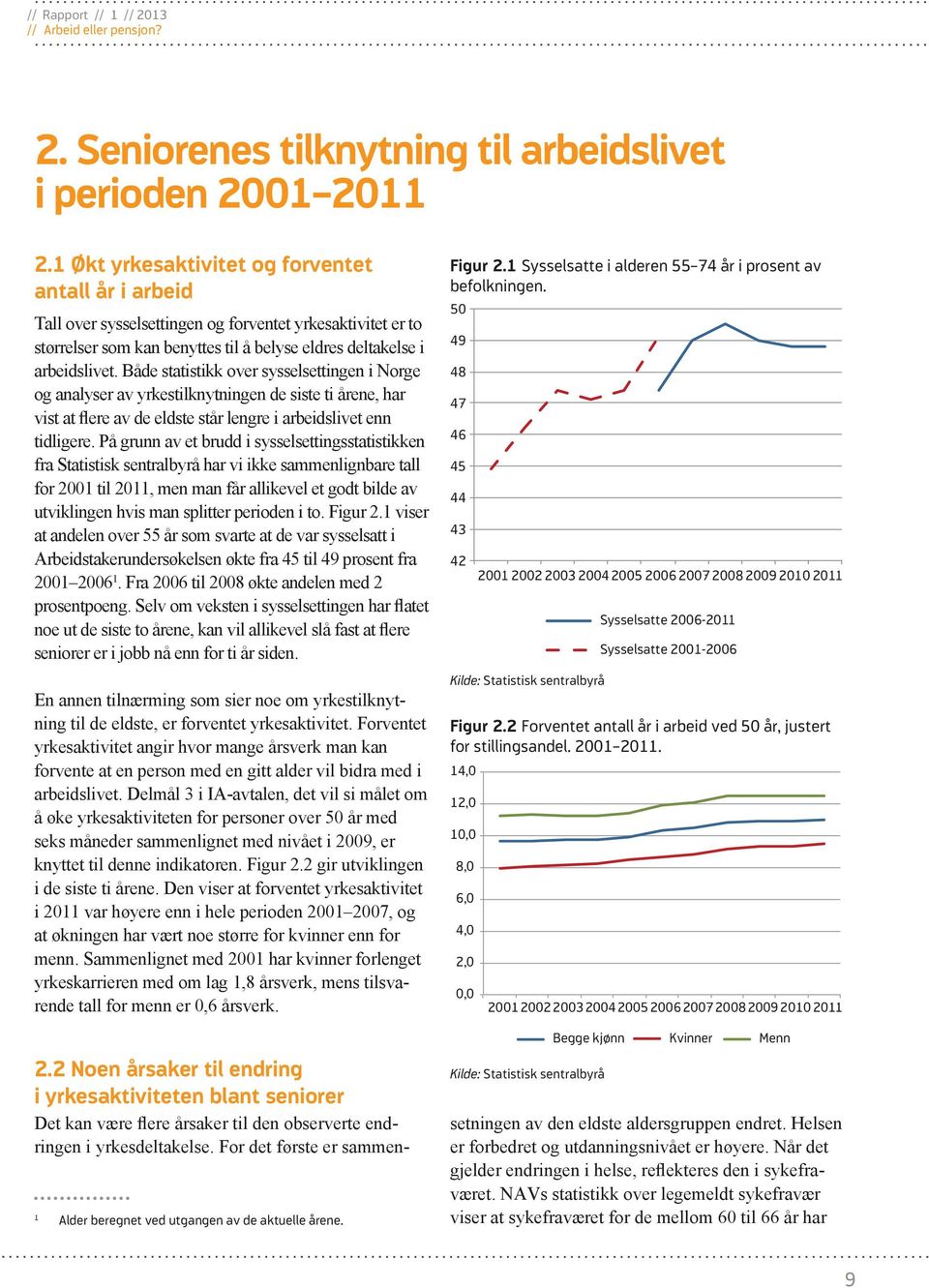 Både statistikk over sysselsettingen i Norge og analyser av yrkestilknytningen de siste ti årene, har vist at flere av de eldste står lengre i arbeidslivet enn tidligere.