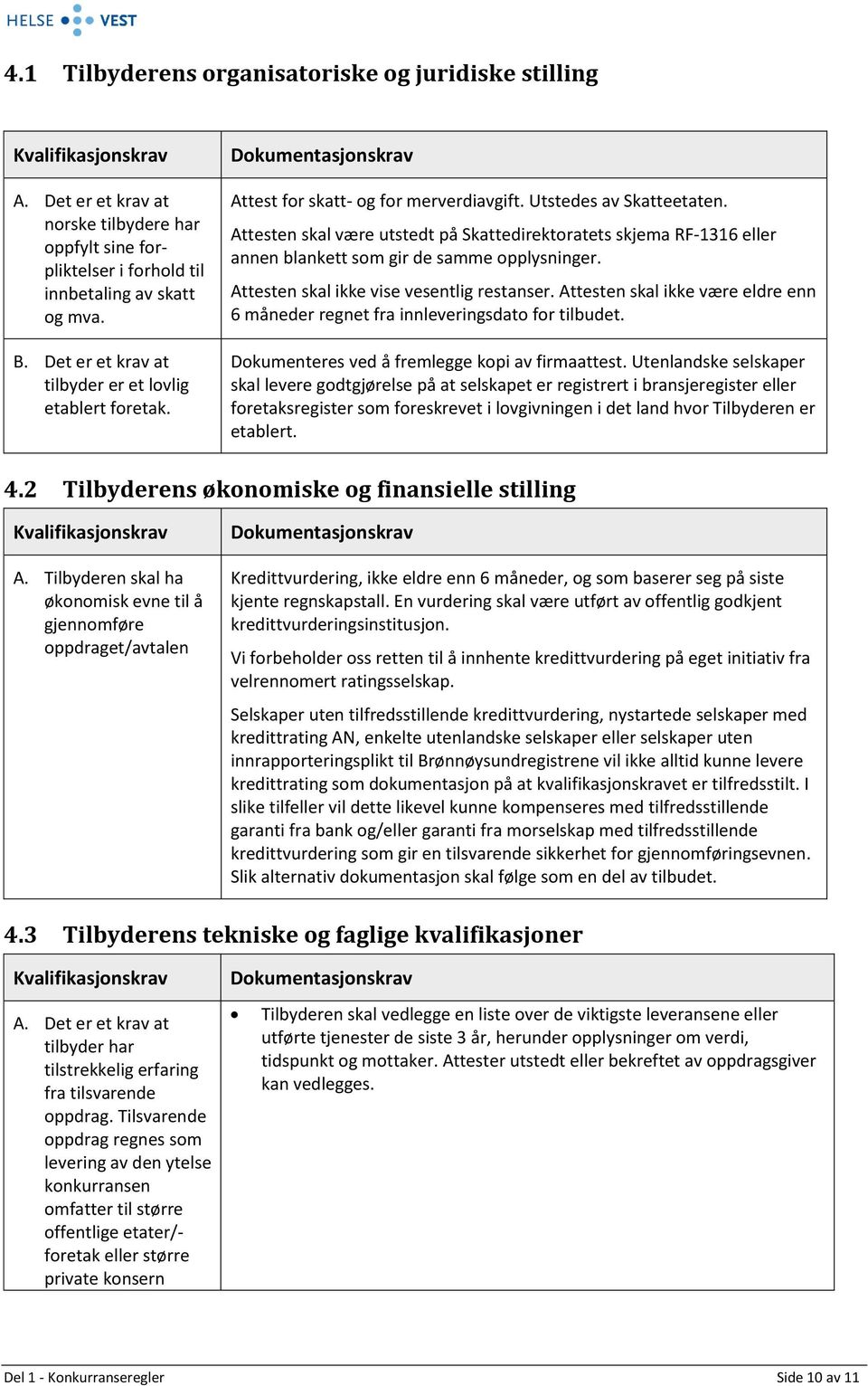 Attesten skal være utstedt på Skattedirektoratets skjema RF-1316 eller annen blankett som gir de samme opplysninger. Attesten skal ikke vise vesentlig restanser.