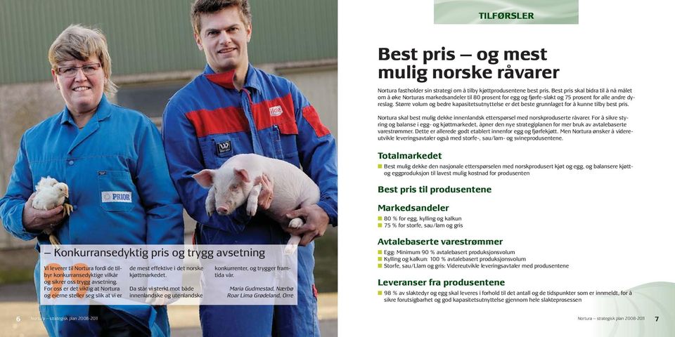 Større volum og bedre kapasitetsutnyttelse er det beste grunnlaget for å kunne tilby best pris. Nortura skal best mulig dekke innenlandsk etterspørsel med norskproduserte råvarer.