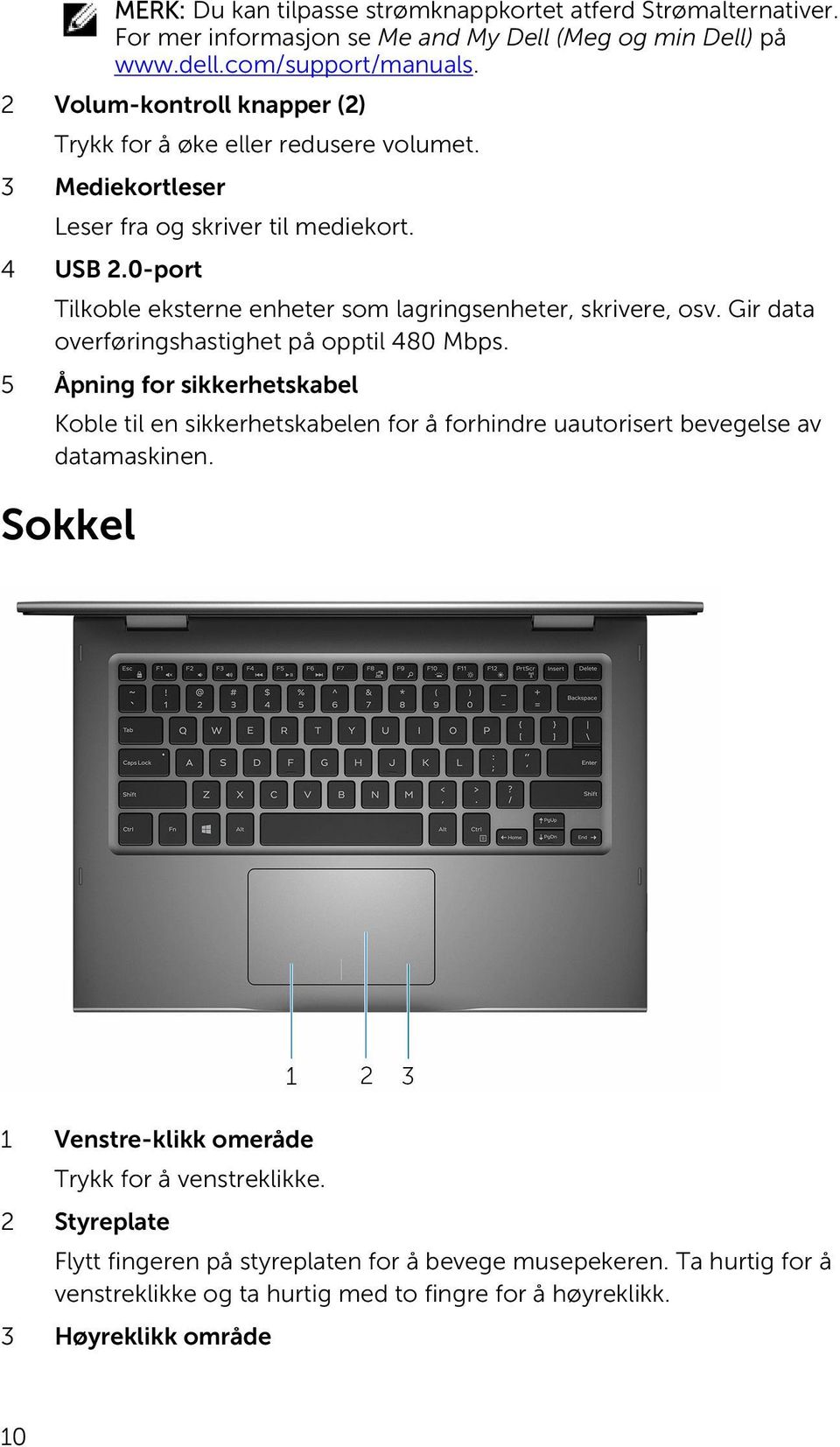 0-port Tilkoble eksterne enheter som lagringsenheter, skrivere, osv. Gir data overføringshastighet på opptil 480 Mbps.