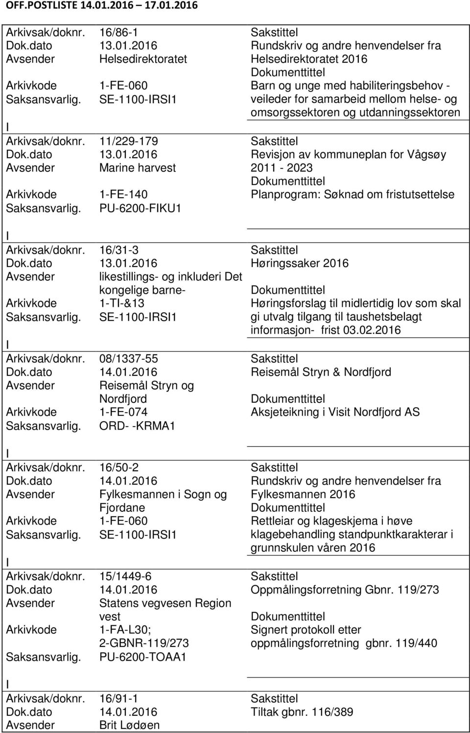 habiliteringsbehov - SE-1100-RS1 veileder for samarbeid mellom helse- og omsorgssektoren og utdanningssektoren Arkivsak/doknr. 11/229-179 Sakstittel Dok.dato 13.01.