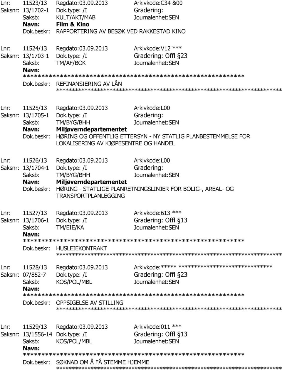 beskr: REFINANSIERING AV LÅN Lnr: 11525/13 Regdato:03.09.2013 Arkivkode:L00 Saksnr: 13/1705-1 Dok.type: /I Saksb: TM/BYG/BHH Journalenhet:SEN Miljøverndepartementet Dok.