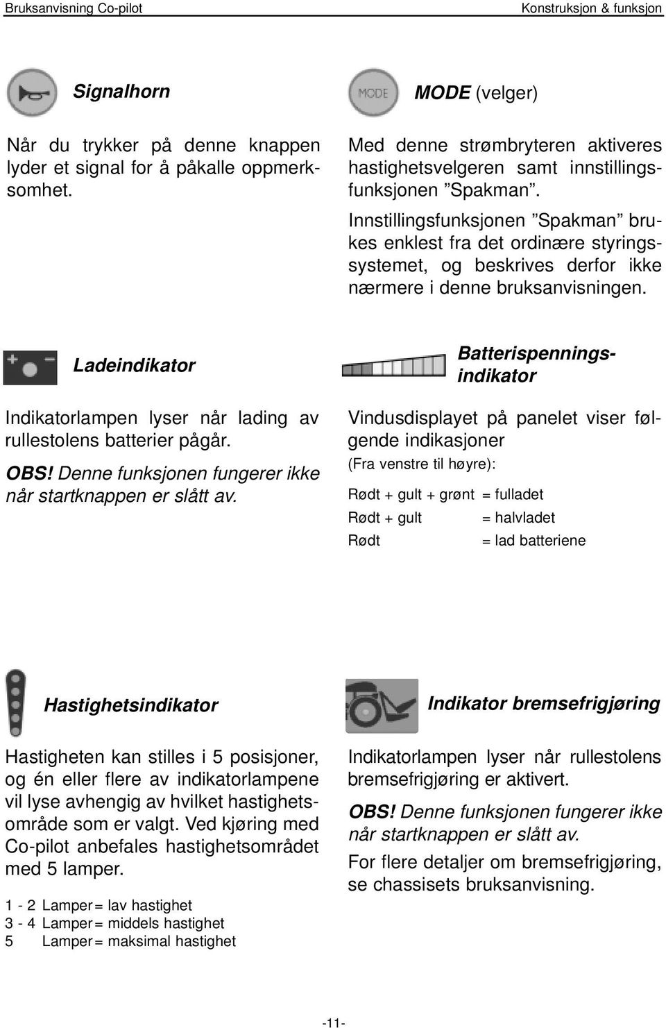 Innstillingsfunksjonen Spakman brukes enklest fra det ordinære styringssystemet, og beskrives derfor ikke nærmere i denne bruksanvisningen.