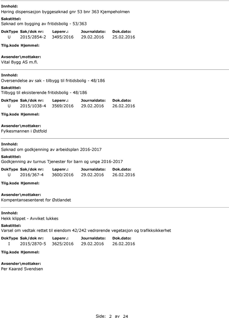 2016 Fylkesmannen i Østfold nnhold: Søknad om godkjenning av arbeidsplan 2016-2017 Godkjenning av turnus Tjenester for barn og unge 2016-2017 2016/367-4 3600/2016 26.02.