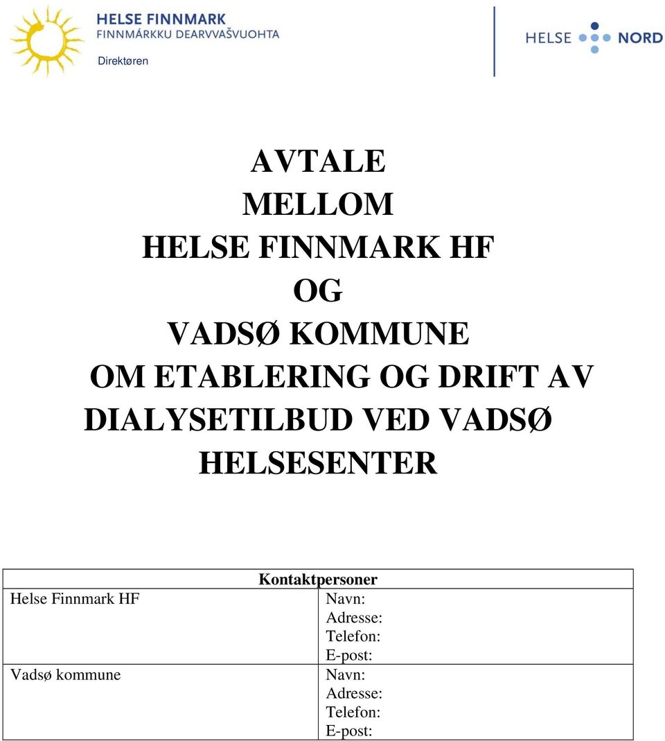 HELSESENTER Helse Finnmark HF Vadsø kommune