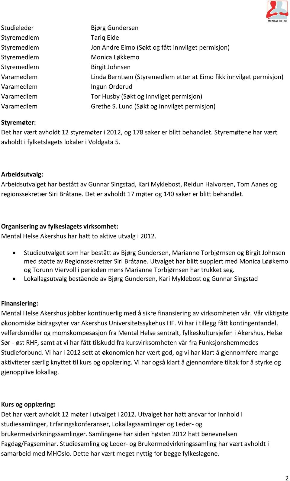 Styremøtene har vært avholdt i fylketslagets lokaler i Voldgata 5.