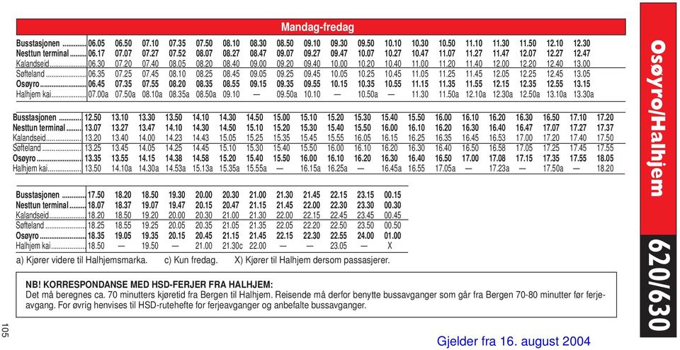 00 Søfteland... 06.35 07.25 07.45 08.10 08.25 08.45 09.05 09.25 09.45 10.05 10.25 10.45 11.05 11.25 11.45 12.05 12.25 12.45 13.05 Osøyro... 06.45 07.35 07.55 08.20 08.35 08.55 09.15 09.35 09.55 10.