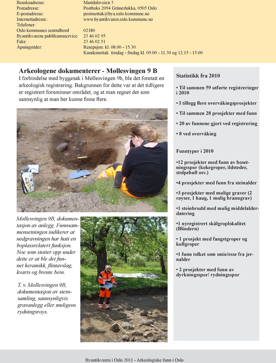 00 Arkeologene dokumenterer - Møllesvingen 9 B I forbindelse med byggesak i Møllesvingen 9b, ble det foretatt en arkeologisk registrering.