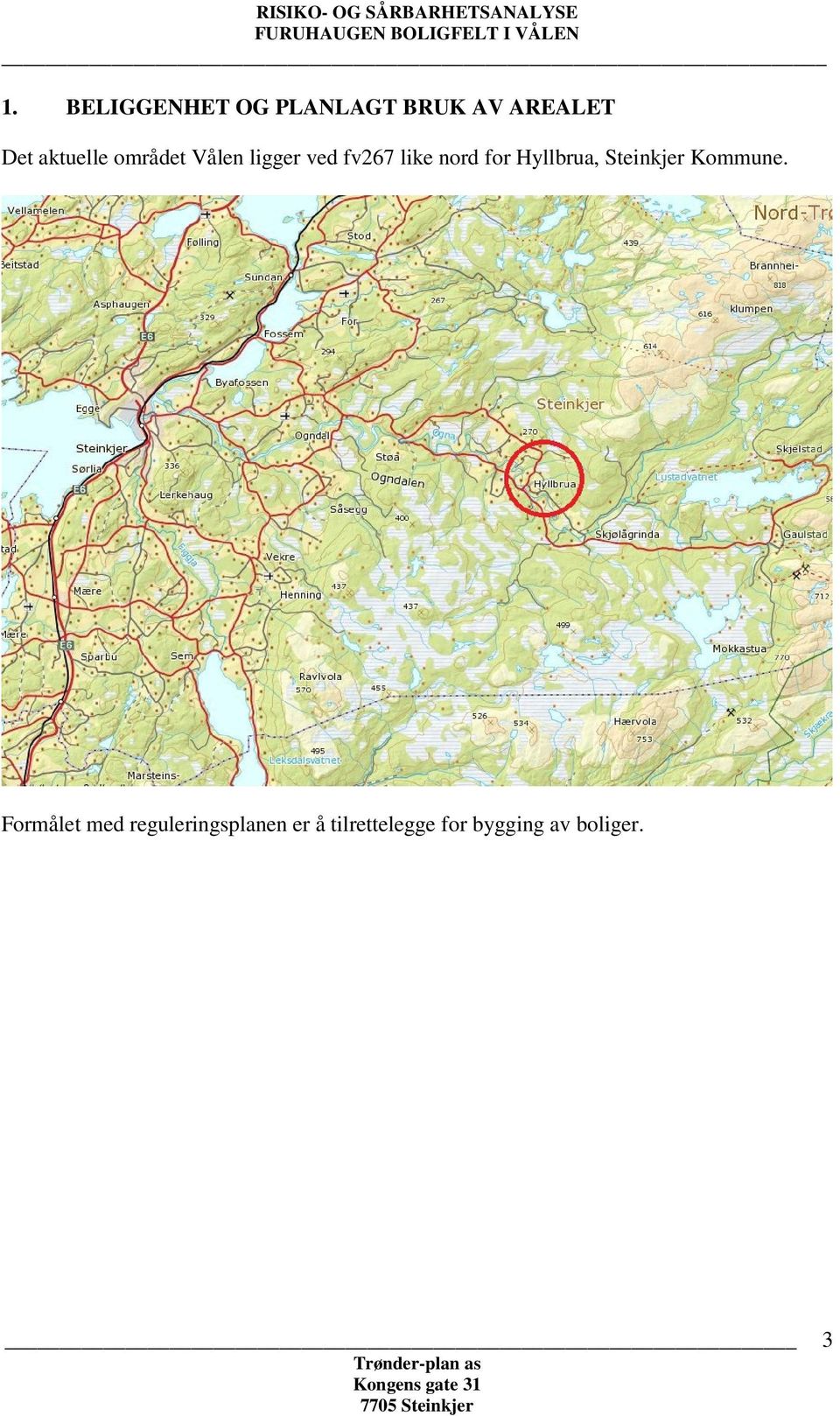fv267 like nord for Hyllbrua, Steinkjer Kommune.