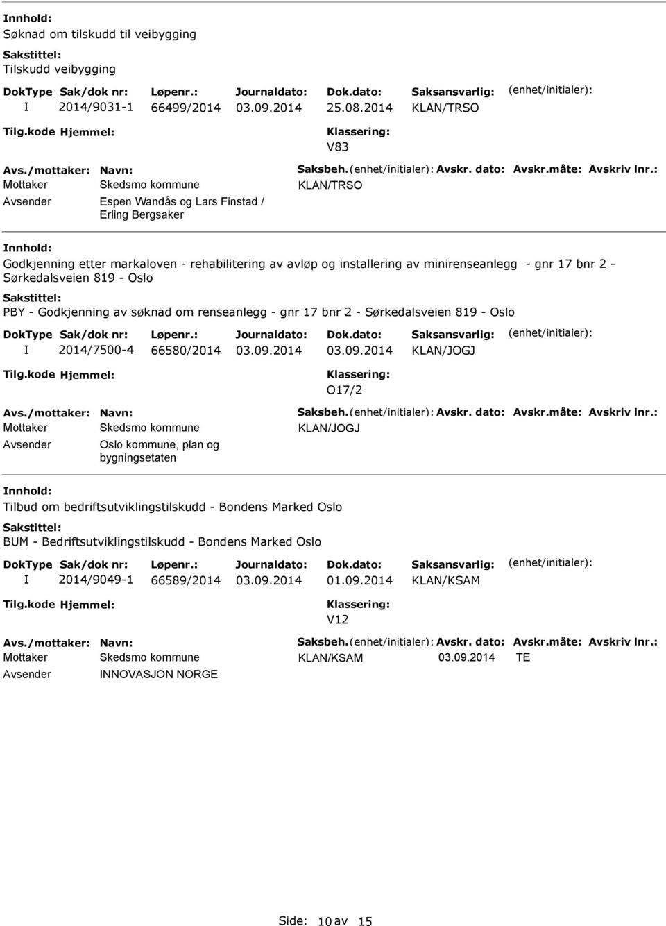 gnr 17 bnr 2 - Sørkedalsveien 819 - Oslo PBY - Godkjenning av søknad om renseanlegg - gnr 17 bnr 2 - Sørkedalsveien 819 - Oslo 2014/7500-4 66580/2014