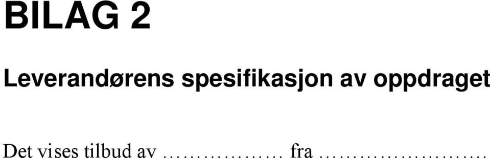 spesifikasjon av