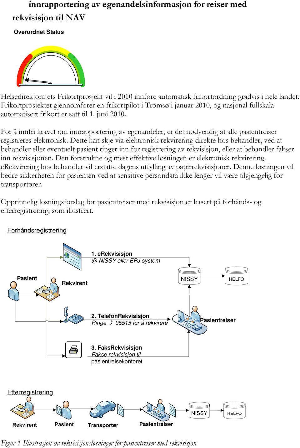 For å innfri kravet om innrapportering av egenandeler, er det nødvendig at alle pasientreiser registreres elektronisk.