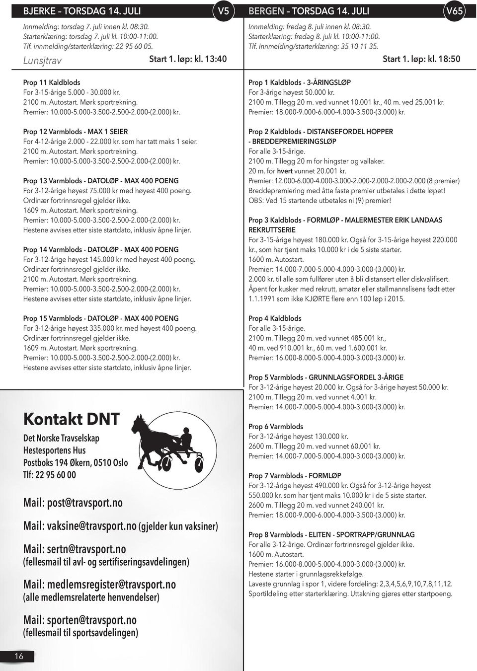 Prop 13 Varmblods - DATOLØP - MAX 400 POENG For 3-12-årige høyest 75.000 kr med høyest 400 poeng. Prop 14 Varmblods - DATOLØP - MAX 400 POENG For 3-12-årige høyest 145.000 kr med høyest 400 poeng. Prop 15 Varmblods - DATOLØP - MAX 400 POENG For 3-12-årige høyest 335.