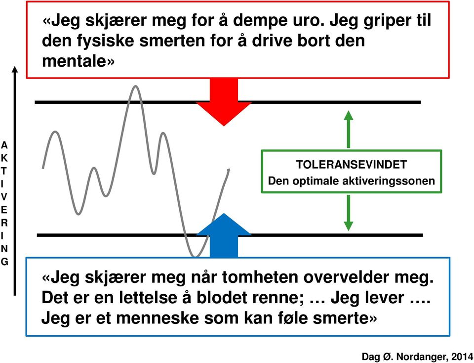 E R N G TOLERANSEVNDET Den optimale aktiveringssonen «Jeg skjærer meg