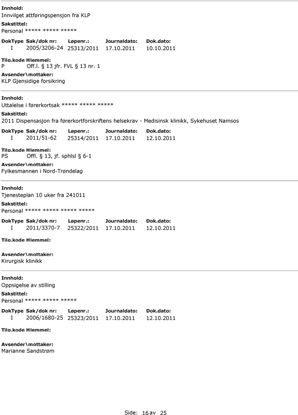 10.2011 ttalelse i førerkortsak ***** ***** ***** 2011 Dispensasjon fra førerkortforskriftens helsekrav - Medisinsk