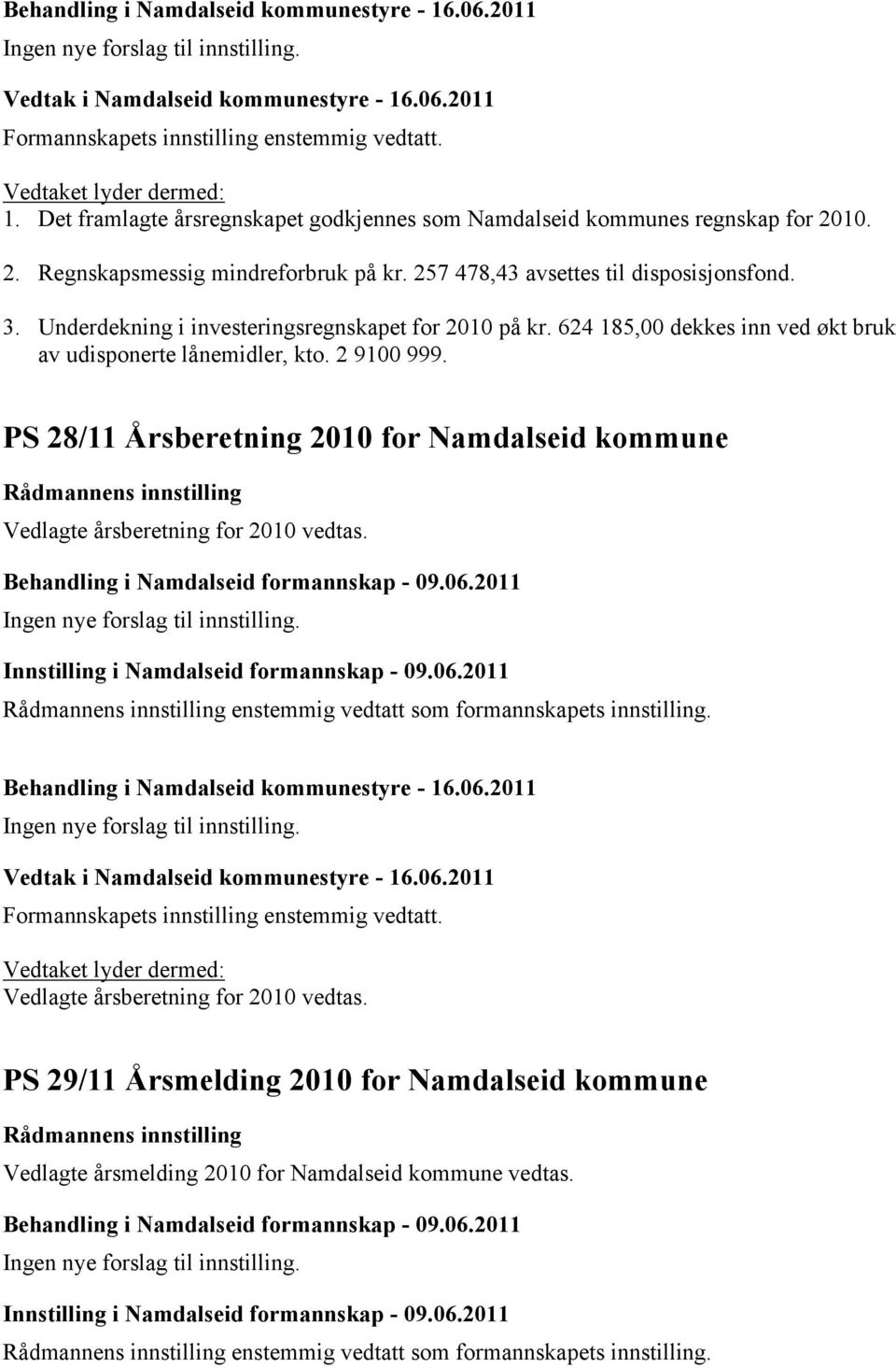 624 185,00 dekkes inn ved økt bruk av udisponerte lånemidler, kto. 2 9100 999.