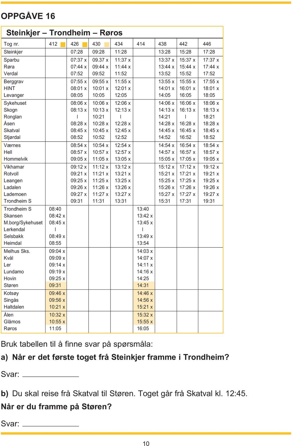 08:01 x 10:01 x 12:01 x 14:01 x 16:01 x 18:01 x Levanger 08:05 10:05 12:05 14:05 16:05 18:05 Sykehuset 08:06 x 10:06 x 12:06 x 14:06 x 16:06 x 18:06 x Skogn 08:13 x 10:13 x 12:13 x 14:13 x 16:13 x