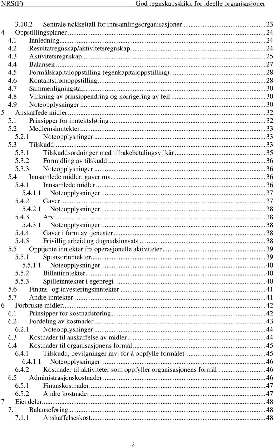 ..30 5 Anskaffede midler...32 5.1 Prinsipper for inntektsføring...32 5.2 Medlemsinntekter...33 5.2.1 Noteopplysninger...33 5.3 Tilskudd...33 5.3.1 Tilskuddsordninger med tilbakebetalingsvilkår...35 5.