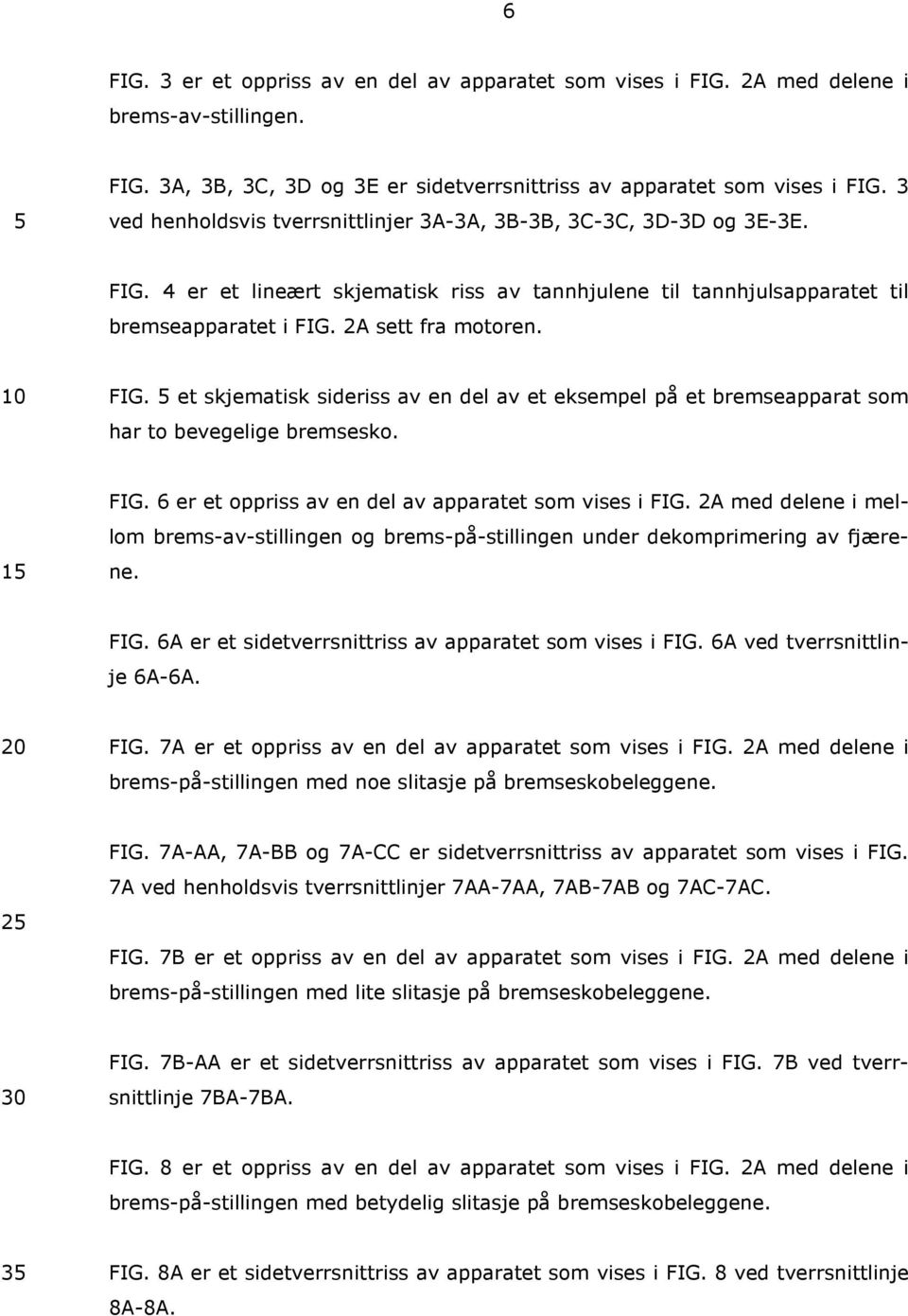 1 FIG. 6 er et oppriss av en del av apparatet som vises i FIG. 2A med delene i mellom brems-av-stillingen og brems-på-stillingen under dekomprimering av fjærene. FIG. 6A er et sidetverrsnittriss av apparatet som vises i FIG.