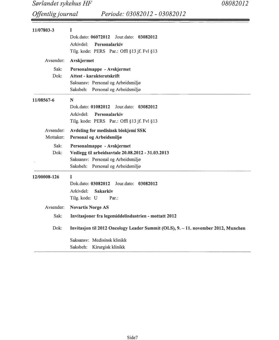 dato: 03082012 Arkivdel: Personalarkiv Avdeling for medisinsk biokjemi SSK Personalmappe - Vedlegg til arbeidsavtale 20.08.2012-31.03.2013 12/00008-126 I Dok.