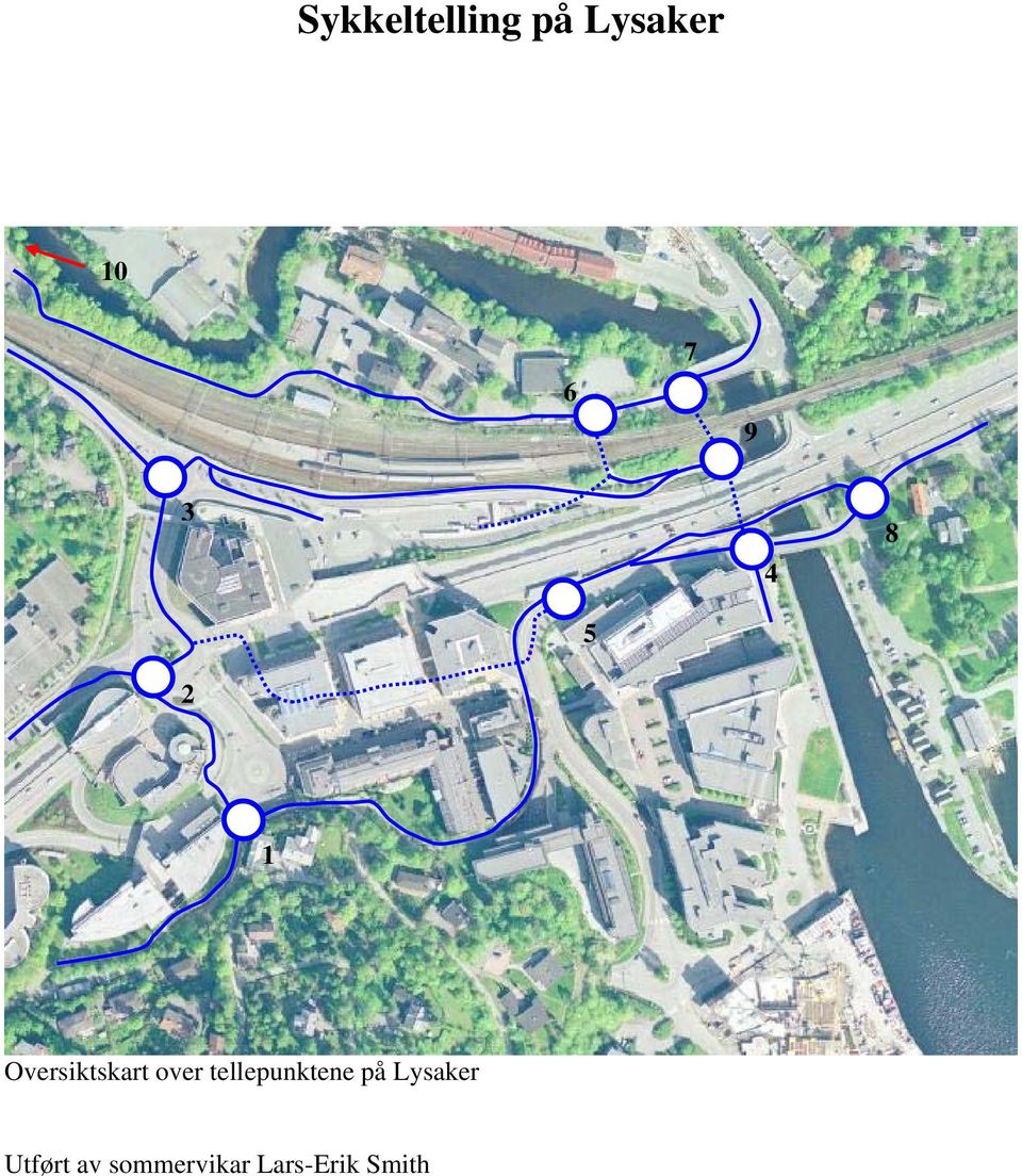 over tellepunktene på Lysaker