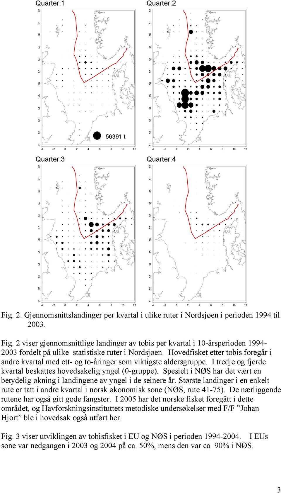 Spesielt i NØS har det vært en betydelig økning i landingene av yngel i de seinere år. Største landinger i en enkelt rute er tatt i andre kvartal i norsk økonomisk sone (NØS, rute 41-75).