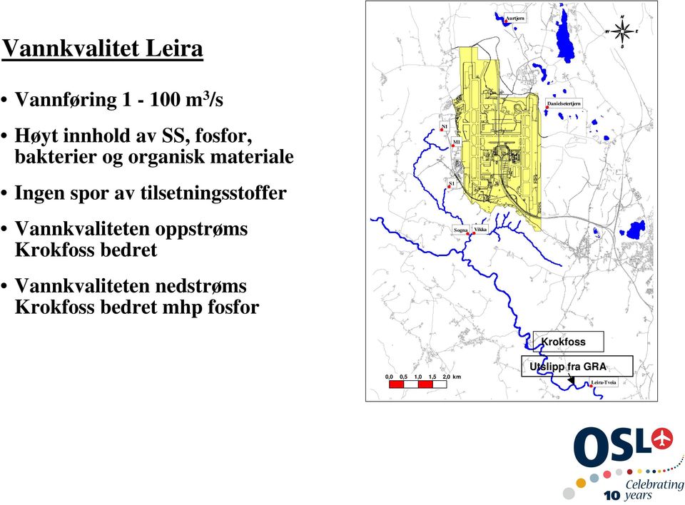 oppstrøms Krokfoss bedret Vannkvaliteten nedstrøms Krokfoss bedret mhp fosfor N1 M1