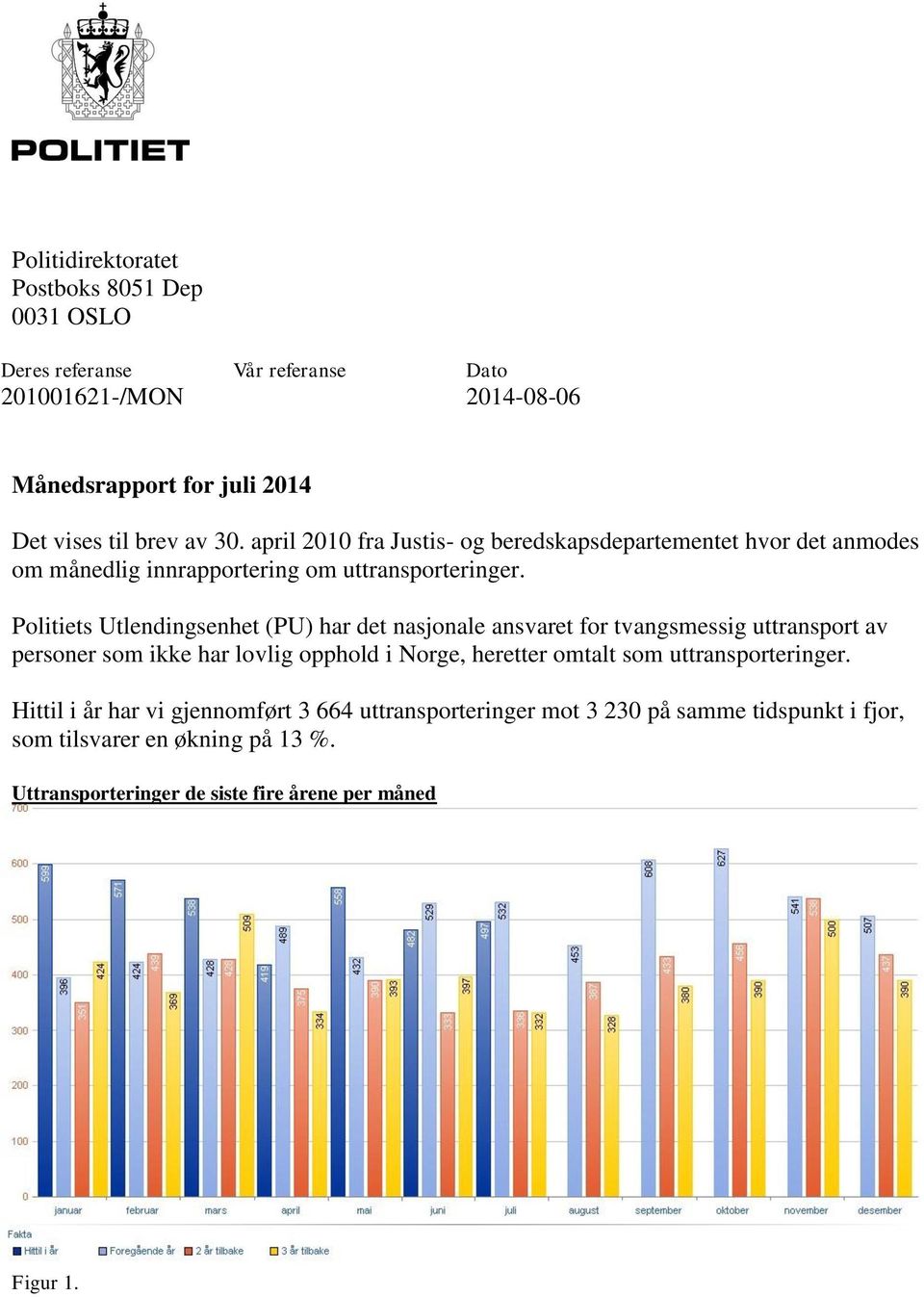 Politiets Utlendingsenhet (PU) har det nasjonale ansvaret for tvangsmessig uttransport av personer som ikke har lovlig opphold i Norge, heretter omtalt som