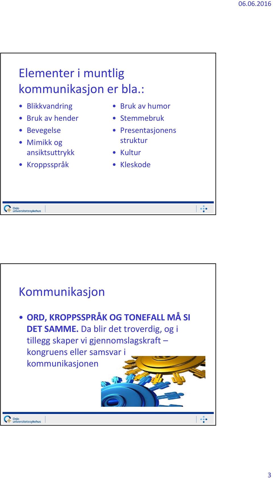 humor Stemmebruk Presentasjonens struktur Kultur Kleskode Kommunikasjon ORD,